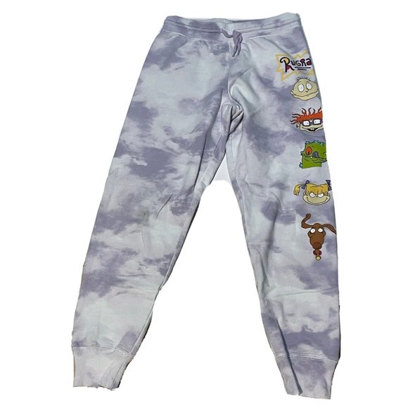 Nickelodeon Rugrats jogger sweatpants womens XS 23 x 26 117508 tye dye purple - Picture 1 of 11